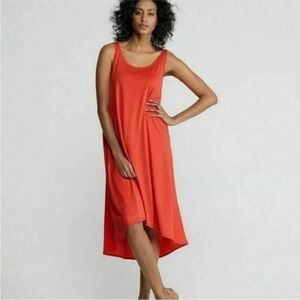 NWT Eileen Fisher Silk Crepe de Chine Firefly Hi-Low Dress Size XL